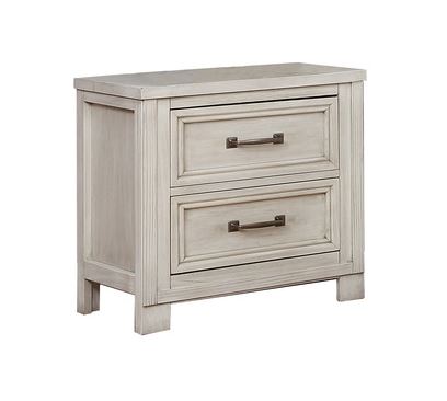 1700W - Antique White Oak Nightstand with USB Ports