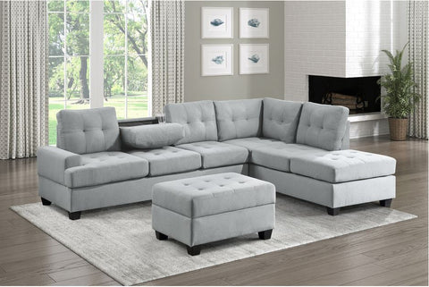 9367GY Reversible Sectional in 4 Colours, matching Ottoman available