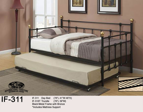 IF-311 Black and Bronze Metal Day Bed - Mike the Mattress Guy