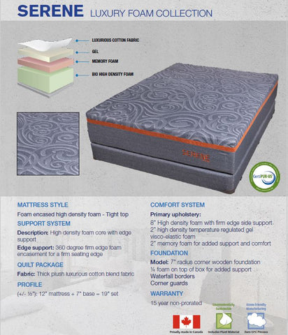 SERENE: SUPERIOR FOAM ENCASED COOLING GEL HYBRID MATTRESS