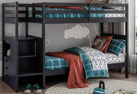 B2005TTDGY\ twin over Twin Bunk Bed with Steps & Storage