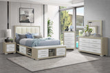 Emma (Black-Grey and Natural White) Bedroom Set