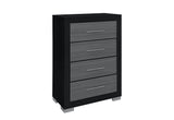 Emma (Black-Grey and Natural White) Bedroom Set