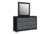 Emma (Black-Grey and Natural White) Bedroom Set