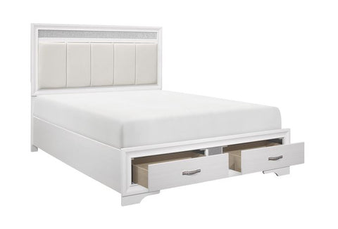 1505 W-1 Queen/King Platform Bed with Footboard Storage