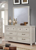 1700W - Antique White Oak Dresser & Mirror