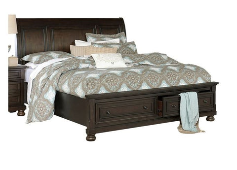1718GY-1 Queen/King Platform Bed with Footboard Storage - Mike the Mattress Guy