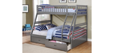 B-117E Single Over Double Bunk Bed with Drawers - 4 colours