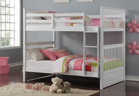 B-123-W Double over Double White Bunk Bed
