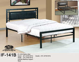 IF-141 Faux Leather and Black or White Metal Platform Bed - Mike the Mattress Guy