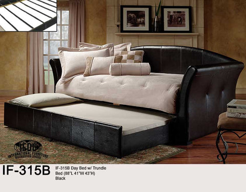 IF-315 Black or White Faux Leather Day Bed - Mike the Mattress Guy