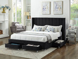 IF-5313 PLATFORM BED WITH DRAWERS - IN BLACK OR IVORY