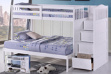B-5900: Adjustable Single over Single/Double Staircase Bunk Bed (3 Colours) - Mike the Mattress Guy